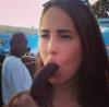 when selfies go wrong, girl eating chocolate banana photobombed by interested black guy