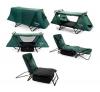 the amazing camping transformer turns into a chair, a cot and a one person tent