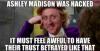 ashley madison was hacked, it must feel awful to have their trust betrayed like that, interested wonka, meme