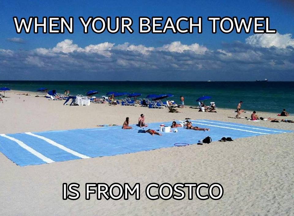 when your beach towel is from costco