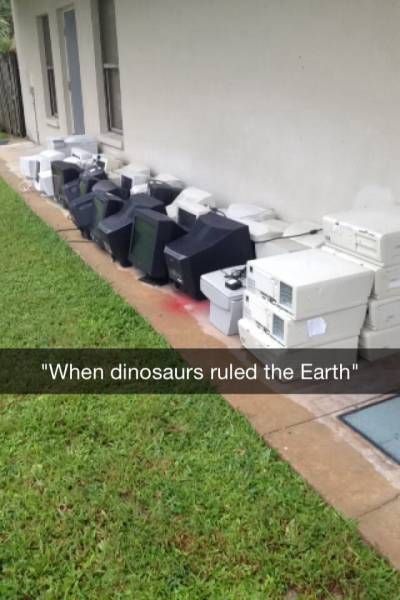when dinosaurs ruled the earth, crt monitors and old computers