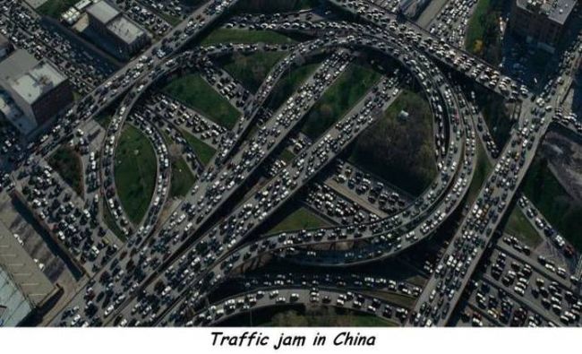 just a traffic jam in china
