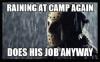 raining at camp again, does he job anyway, michael myers, meme