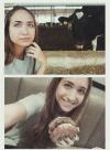 best friends forever, girl posing with a cow and then a hamburger