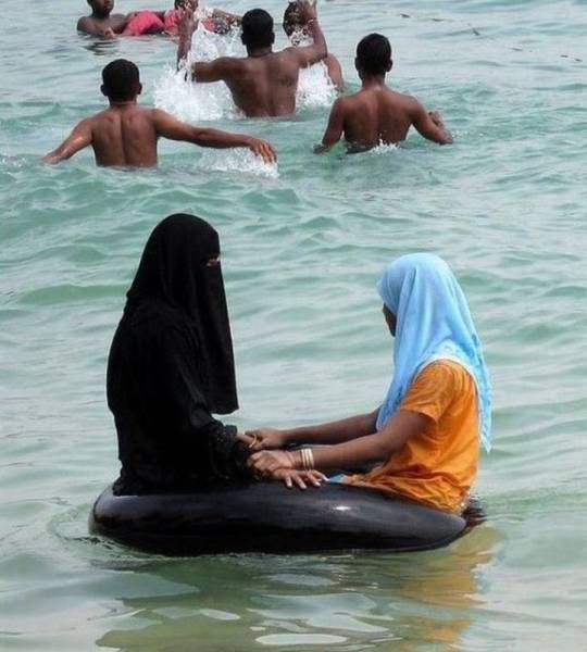 full body cover while swimming, ridiculous religious practices