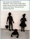 kids dressed as shadows for halloween