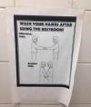 wash your hands after using the restroom, otherwise this becomes this, hands down pants