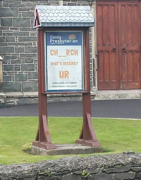church sign fail, ch__rch, what's missing?, ur