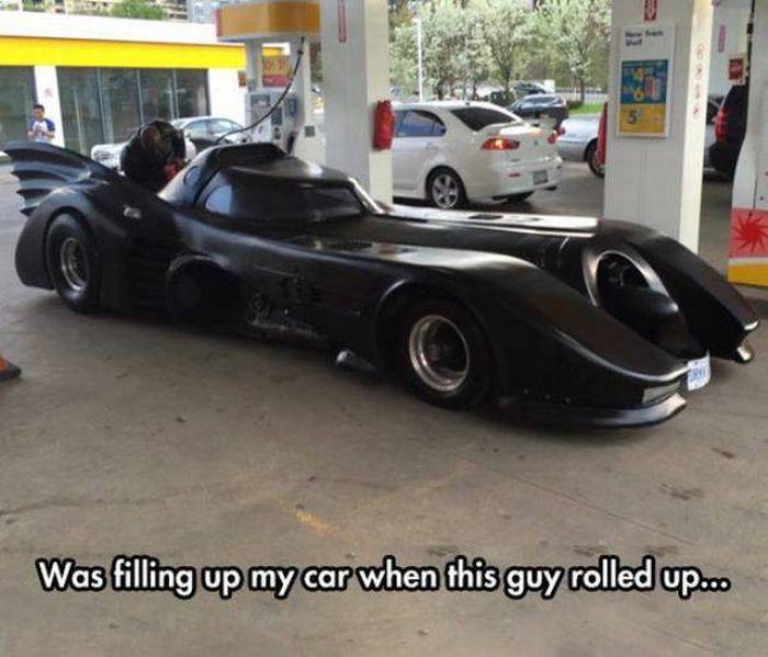 just the batmobile filling up with batgas