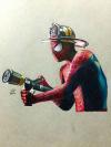spiderman as a firefighter, fan art