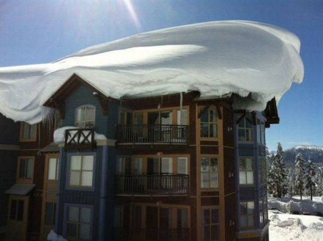 huge swirl of snow on a ski resort