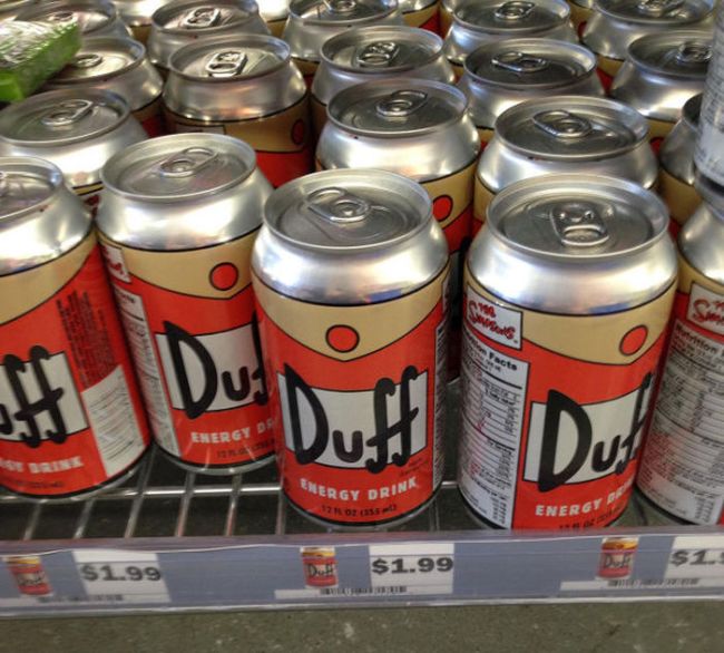 duff energy drink, the simpsons