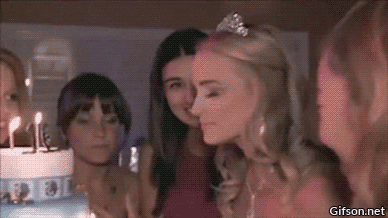 hot girl wearing tiara burns her eye lashes on her birthday cake, fail