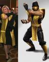 when you're wearing the same dress as scorpion from mortal kombat