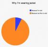 why i'm wearing a jacket, because i'm cold, because my mom is cold, pie chart