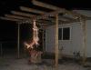 dark christmas decorations, reindeer hung up to bleed