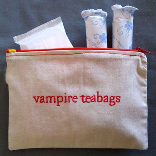 vampire teabags, tampons