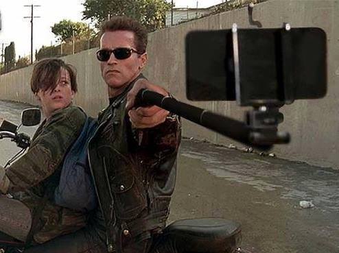 terminator taking a selfie