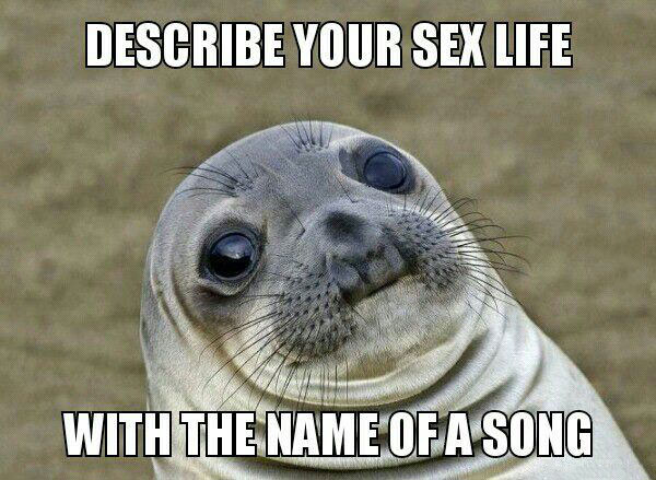 described your sex life with the name of a song, awkward moment seal, meme