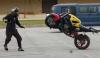in the epic battle between man and machine, motorcycle threatened motorcyclist