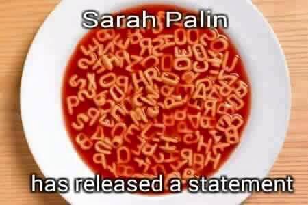 sarah palin has released a statement