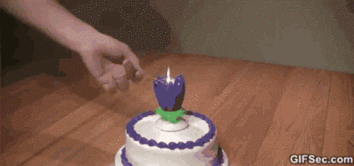 epic transforming birthday cake candle