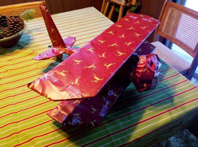 i just can't figure out what this wrapped gift might be