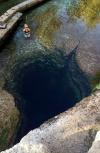 deep hole in river bed