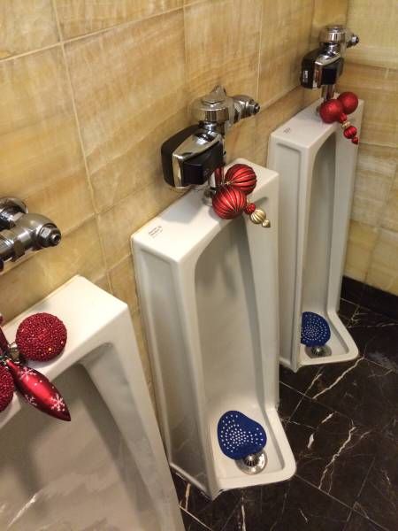 most appropriate urinal christmas decorations ever