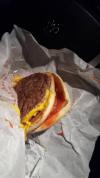 this is called a fail burger, missing burger bun at fast food joint