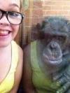 when you are wearing the same thing as the ugly girl, unfortunate reflection of tank top onto chimpanzee
