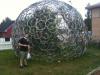 giant sphere of bicycle wheels