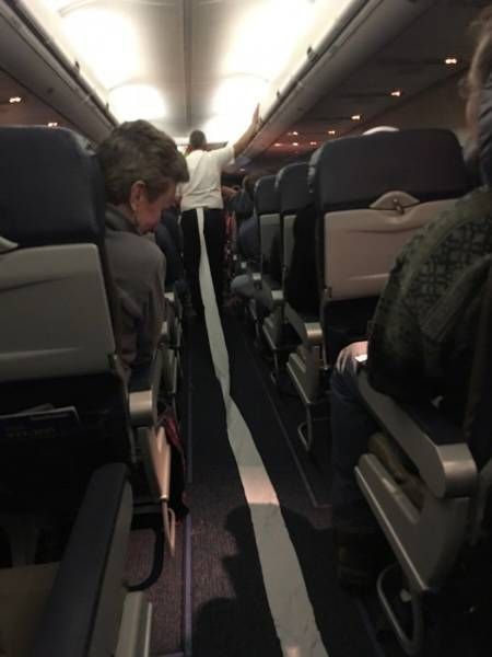 toilet paper line in airplane