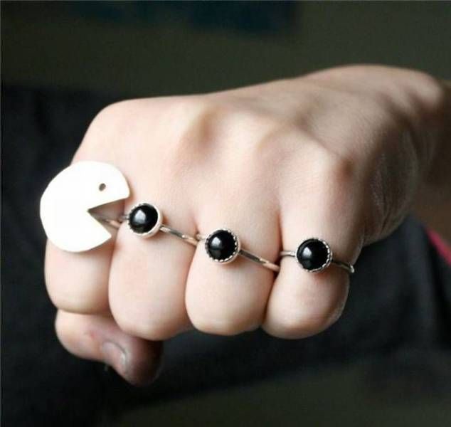 pacman rings, video game jewelry