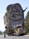 transporting a giant mountain goat rock face