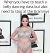when you have to teach a belly dancing class but also need to stop at the grammys, jewel bikini dress