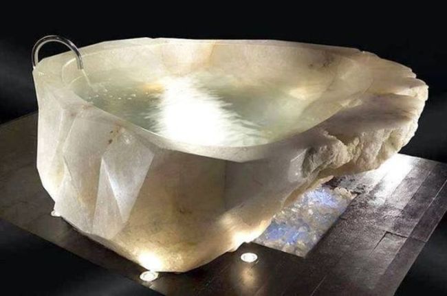 quartz crystal bath tub