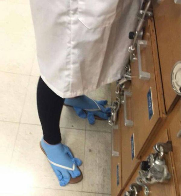 when you're a doctor and want to keep your feet clean