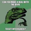 can you make a deal with the devil to get into heaven?, philosoraptor, meme