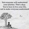 not everyone will understand your journey, that's okay, you're here to live your life, not to make everyone understand