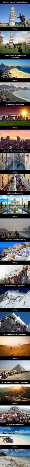 expectation versus reality in travelling the world