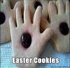 easter cookies, palm with jelly center, oh jesus