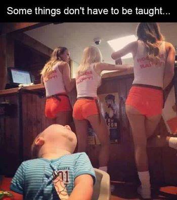 some things don't have to be taught, hooters girls