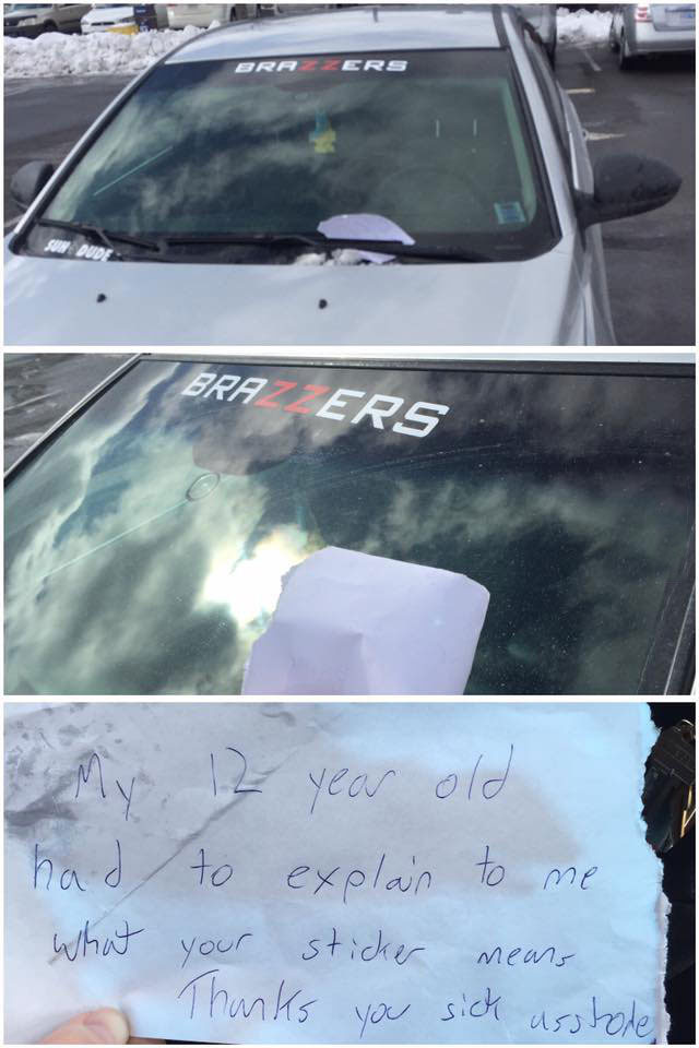 my 12 year old had to explain to me what your sticker means, thanks you sick asshole, brazzers