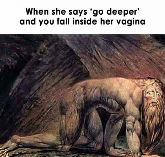 when she says go deeper and you fall inside her vagina
