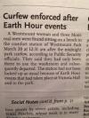 police report from montreal canada, curfew enforced after earth hour events