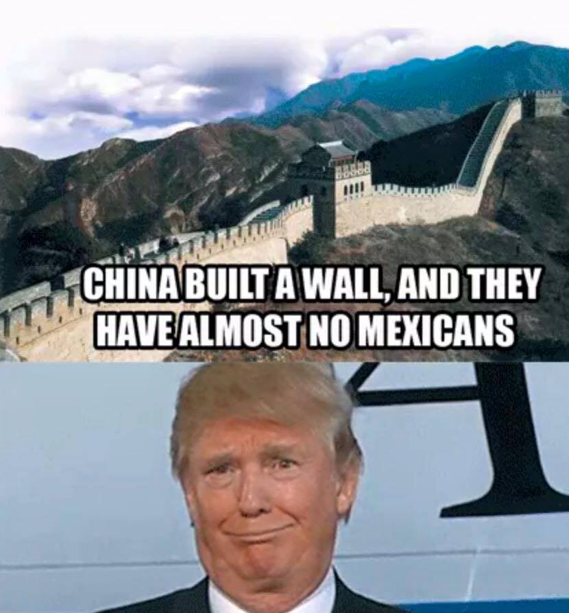 china built a wall and they have almost no mexicans
