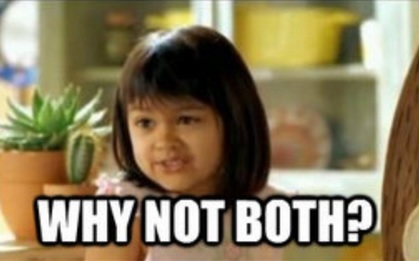 why not both?, when people ask me if we should get fries or wings with our pizza