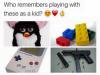 who remembers playing with these as a kid, furby, lego, gameboy, machine gun