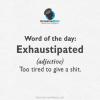word of the day, exhaustipated, too tired to give a shit